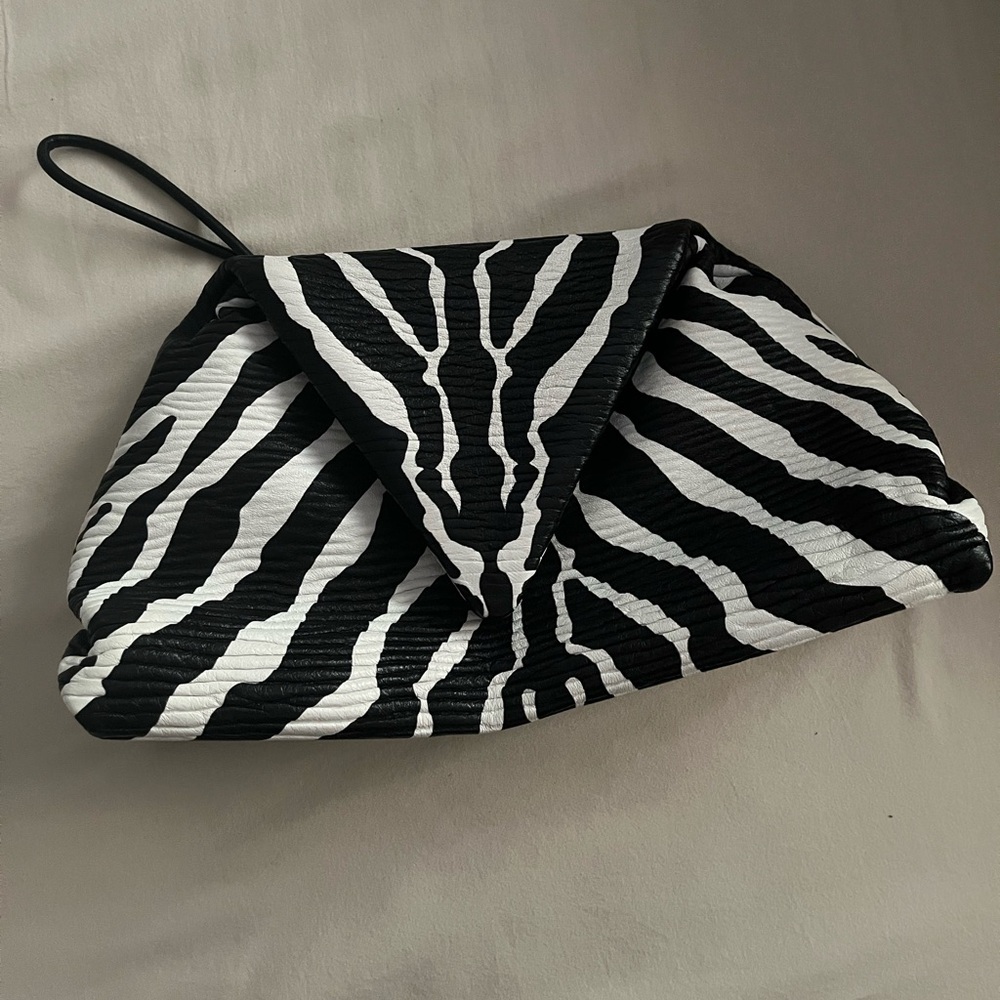 Bottega Veneta Trine zebra print clutch/wristlet